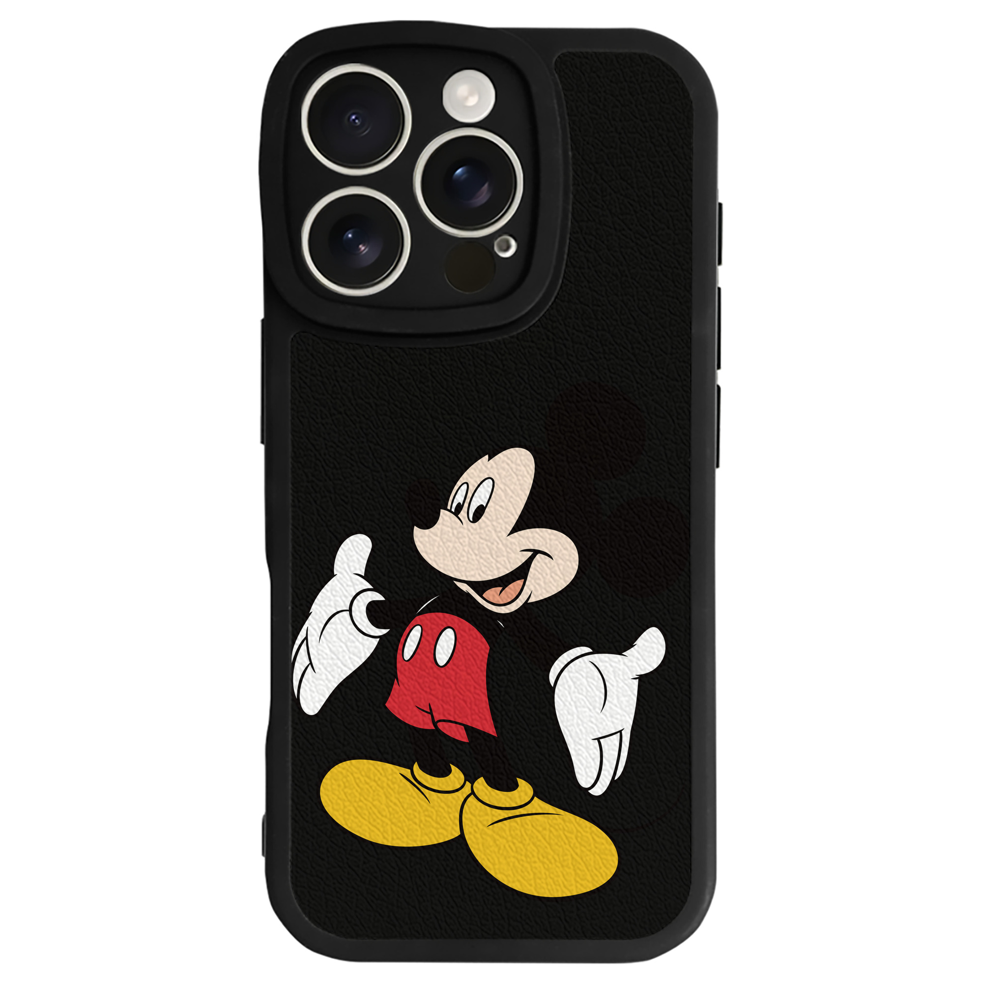 （画像用） ミッキーマウス Mickey Mouse 【iPhone 16シリーズ対応】シリコンスマホケース（レザー調） 材質：シリコン